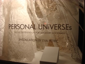 Eva's art intervention “Personal UNiVERSEs”, Bergdorf Goodman, NYC, 2015 (Eva Petrič Website)